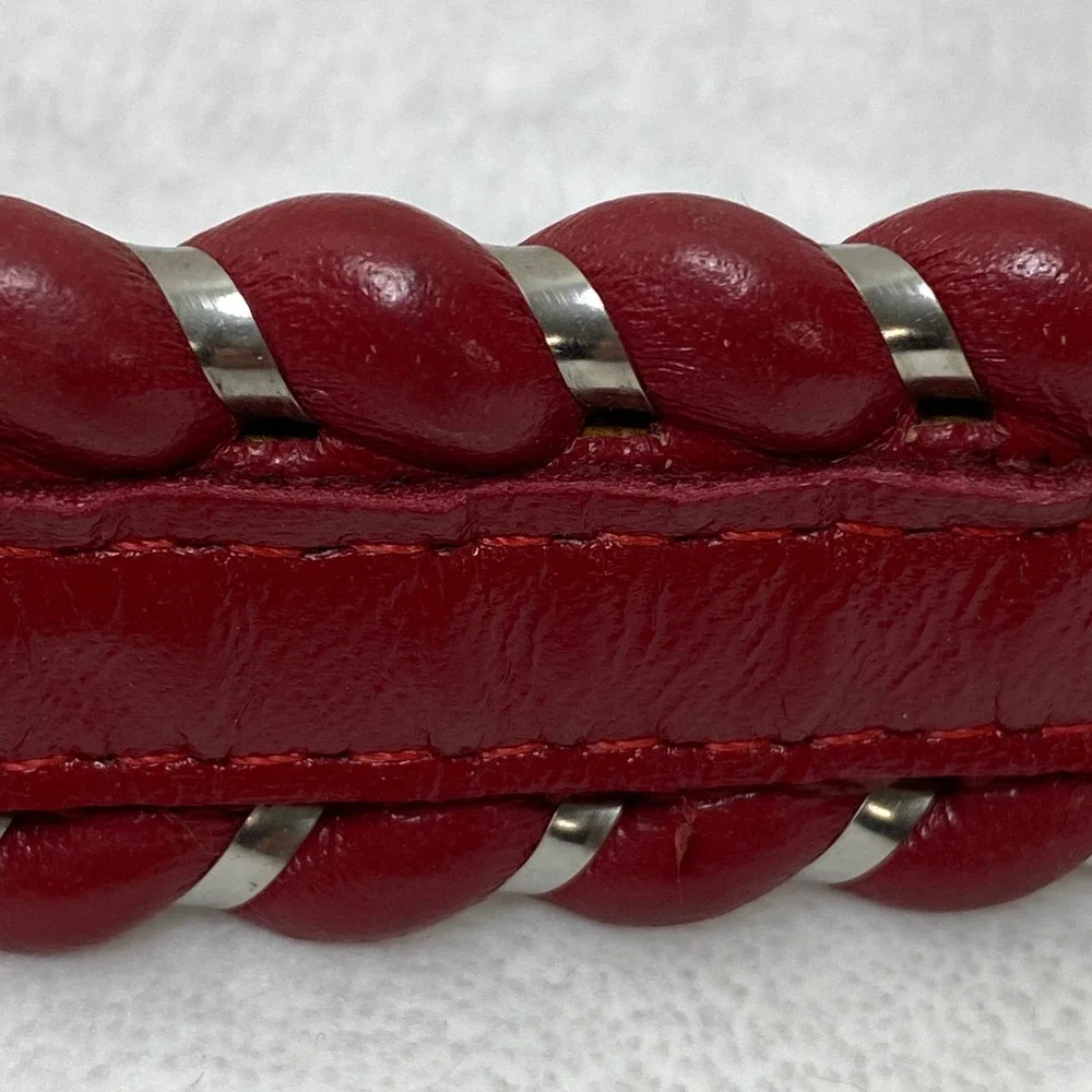 Justin Top‎ Grain Red Leather Braided Western Belt Cowgirl Rodeo